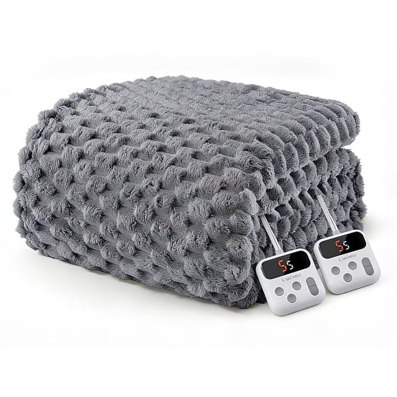 Manta térmica GarveeHome Electric Queen, 213 x 229 cm, color gris