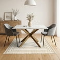thumbnail image 3 of ODIKA 5'x7' Washable Area Rug Sisal Inspired Boxed Grid Panels Pinline Border Subtle Tonal for Small Living Room, Bedroom, Easy Care, Non-Shedding, Pet Friendly, 3 of 7
