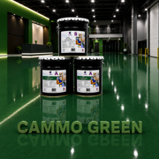 Colored Epoxies Cammo Green Epoxy Resin and Hardener Kit, 2:1 Mix Ratio, Garage Coatings, Flake Floors, Metallic Epoxy Flooring, Cammo Green, 15 Gallon Kit