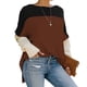 thumbnail image 5 of Suéter De Invierno, Suéter Casual Diseño De Empalme Suéter De Estilo Suelto Cómodo Transpirable Para Vacaciones Para La Vida Diaria, 5 of 8