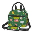 thumbnail image 1 of DouZhe Lunch Bags for Women and Men, Funny Glasses Frogs Green Prints Reusable Portable Insulated Cooler Waterproof Lunch Tote Bag for Travel Work Picnic, 1 of 7