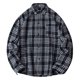 thumbnail image 2 of Blusa y camisa de manga larga con cuello vuelto para hombre, blusa informal a cuadros a la moda con botones y cuello vuelto, blusa de poliéster para hombre, 2 of 4