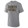 thumbnail image 4 of Men's Fanatics Heather Gray New Orleans Saints First Down Tribute Tri-Blend T-Shirt, 4 of 5