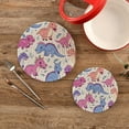 thumbnail image 4 of Dinosaurs Round Woven Potholders Set Trivets for Hot Dishe Heat Resistant Non-Slip Trivets for Cooking and Baking Kitchen Home Decor, 4 of 7