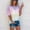 Pink, variant on ZKCCNUK Women's Summer Tie-Dye Short Sleeve Crew-Neck T-Shirt Casual Tee Tops Summer Plus Size Tops 2025