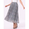thumbnail image 4 of DARING DIVA Women's A-Line Elastic Boho Summer Floral Print Midi Skirts XS Dark Blue, 4 of 6