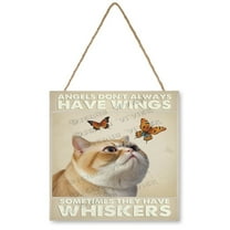 Exotic Shorthair Cat Cute Cats Welcome Sign, Funny Kitty Wooden Plaque Themed Hanging Wall Signs, Decoration for Home Front Door,Gifts for Women Cat Lovers 12"x12"