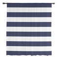 thumbnail image 2 of Blue Stripes Semi Sheer Curtains Drapes for Living Room, Bedroom, French Doors Window 45 Inches Long, Simple Blue White Texture Rod Pocket Chiffon Curtain Drapery Voile Draperies Panel, 2 of 6