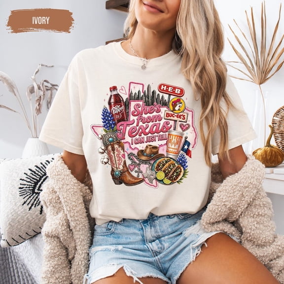 She'S From Texas I Can Tell Shirt Cowgirl Tee Southern Girl Western Graphic Texas Native Gift Unisex S-5XL Hot Trending Shirt, Vintage Birthday Gift