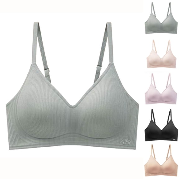 Ashirexll Plus Size Bras for Women, Bras for Women No Underwire, Backless Seamless Push Up Bra Light Support