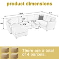 thumbnail image 6 of 124.4" 6-Seater U-Shaped Modular Sectional Sofa with Sparkling Glitter Chenille Fabric & Storage Ottoman，Beige, 6 of 7