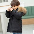 thumbnail image 2 of KAUOD Boys Winter Parka Coats Faux-F𝐮r Hood Waterproof Puffer Jackets Kids Toddler Padded Insulated Ski Outwear with Pockets, 2 of 5