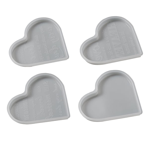 Molde En Forma De Corazón 4 moldes de corazón de cristal para manualidades, regalo de recuerdo (A)