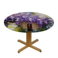 thumbnail image 3 of JEUXUS Violin Flower Purple Violet Round Table Cloth White, 3 of 7