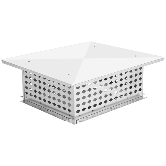 13 x 17 Inch Chimney Cap, Galvanized Steel Fireplace Flue Cover with Mesh Screen, Rain Guard Roof Vent Topper for Outside