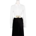 thumbnail image 5 of INSPIRE CHIC Women's Elastic Belt Alloy Double Ring Buckle Fashion Suitable for Skirt Dress 67x6cm/26.4x2.4" White, 5 of 6