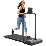 Bigzzia 2 in 1 Folding Treadmill, Under Desk Treadmill, Walking Pad with LCD Display and Remote Control for Home/Office, Gray