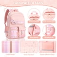 thumbnail image 3 of Gynky School Backpack School Bookbag for Middle School Students Book Bag for Elementary Primary Kawaii Backpack, Pink, 3 of 9