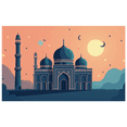 thumbnail image 6 of Night Sky Mosque Silhouette Eid Celebration Backdrop Banner Starry Decoration Islamic Festive Holiday Party Ramadan Mubarak Decor Photography Props, 6 of 8