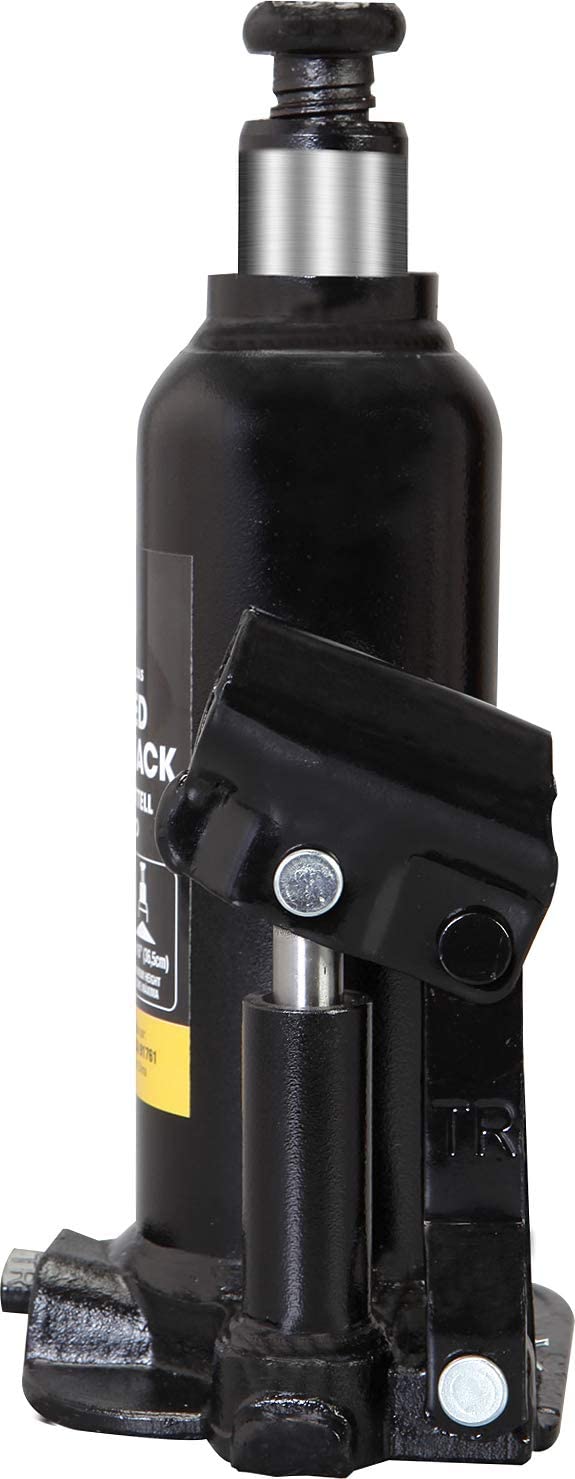Torin Hydraulic Welded Bottle Jack, 4 Ton (8000 lb) Capacity, Black