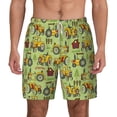 thumbnail image 3 of Uemuo Cute Tractor Pattern Mens Swim Trunks Quick Dry Board Shorts with Mesh Lining, Stretch Beach Shorts Quick Dry No-Chafing Board Shorts-Small, 3 of 9