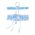 thumbnail image 1 of Ligas de encaje para boda, conjunto de piernas con flores bordadas para fiestas, cosplay y recuerdo. Cielo azul, 1 of 7
