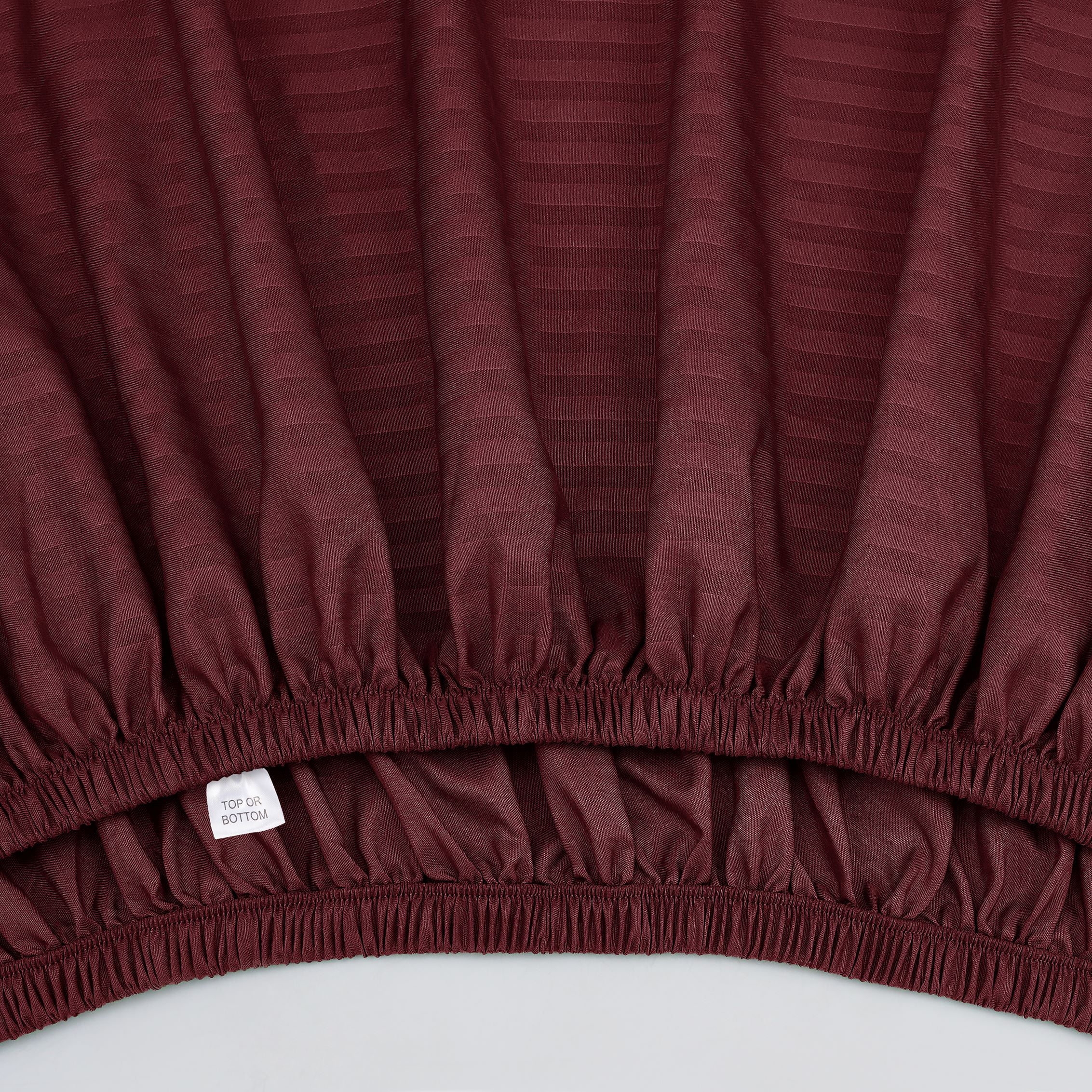 Mainstays Super Soft Brushed Microfiber Bed Sheet Set, Luscious Red Merlot Embossed Stripe, Queen, 4 Piece