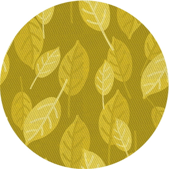 Ahgly Company Indoor Round Patterned Dark Golden Rod Brown Area Rugs, 3' Round