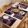 thumbnail image 5 of Purple Line Geometric Placemats Set of 6 Circle Abstract Art Place Mats Indoor Wipeable Table Mats Washable Cloth Dining Table Placemats for Kitchen Holiday Party Home Decor 13x19 Inch, 5 of 9