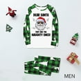 thumbnail image 4 of Green Plaid Naughty Ones Family Christmas Pajamas, Fun and Festive Matching Set, Cotton-Polyester Blend, 4 of 7