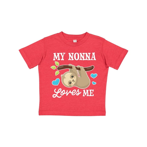 Inktastic My Nonna Loves Me with Sloth and Hearts Boys or Girls Toddler T-Shirt