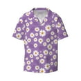 thumbnail image 6 of Kdxio Men's Hawaiian Shirt for Men Short Sleeve Shirt Daisies Flowers Summer Casual Holiday Beach Button Down T-Shirts, 6 of 7