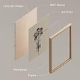 thumbnail image 4 of PixonSign Framed Canvas Print Wall Art Set - Henri Matisse Shape Flower Bouquet & Humanities Pattern Poster - Set of 6 Abstract Artwork Minimalism Cultural Art Wall Décor - 11"x14"x6 Natural, 4 of 5
