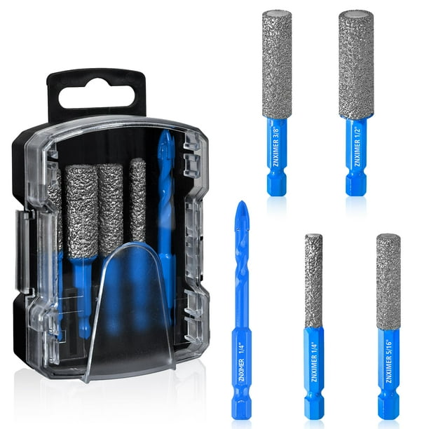 Conjunto de Brocas de Diamante ZNXIMER 5 piezas para Azulejos y Piedra