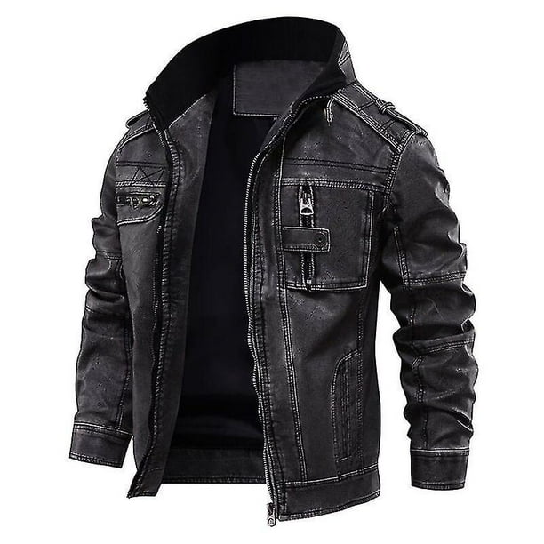 Chaquetas de cuero para hombre chaqueta para hombre abrigos para hombre abrigos de invierno calidos y frescos para Moto ropa de abrigo para motocicleta talla europea Bodega Aurrera en linea