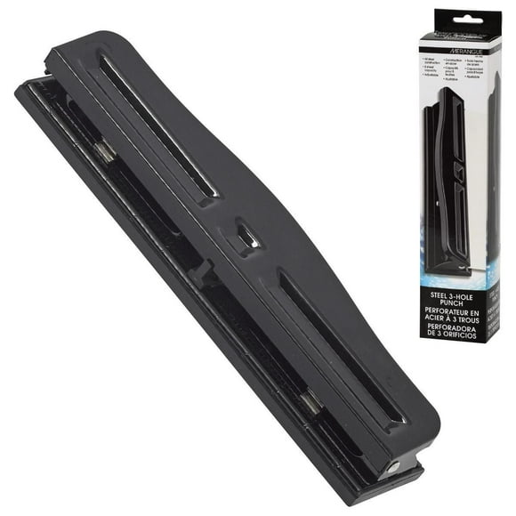 Merangue Perforatrice à 3 trous réglable en acier, noire