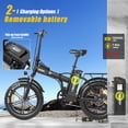 thumbnail image 3 of Helokeep CM20 Step-Thru Folding Electric Bike for Adults, 20"x4.0 Fat Tire, 750W, 48V 25Ah, UL2849-Certified, 20MPH, Front Suspension, Black, 3 of 13