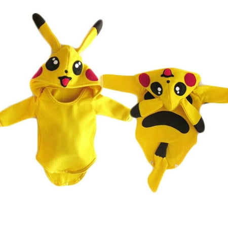 Pokemon Go Toddler Infant Baby Boy Girl Pikachu Outfit Jumpsuit Rompers Cosplay Halloween