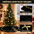 thumbnail image 3 of Lomyolo 48Inch Christmas Tree Skirt - Luxury Velvet with Sparkling Gold Lace Trim, Scalloped Edge Xmas Tree Skirt for Merry Christmas Party Gift Holiday Home Decor - Black, 3 of 8