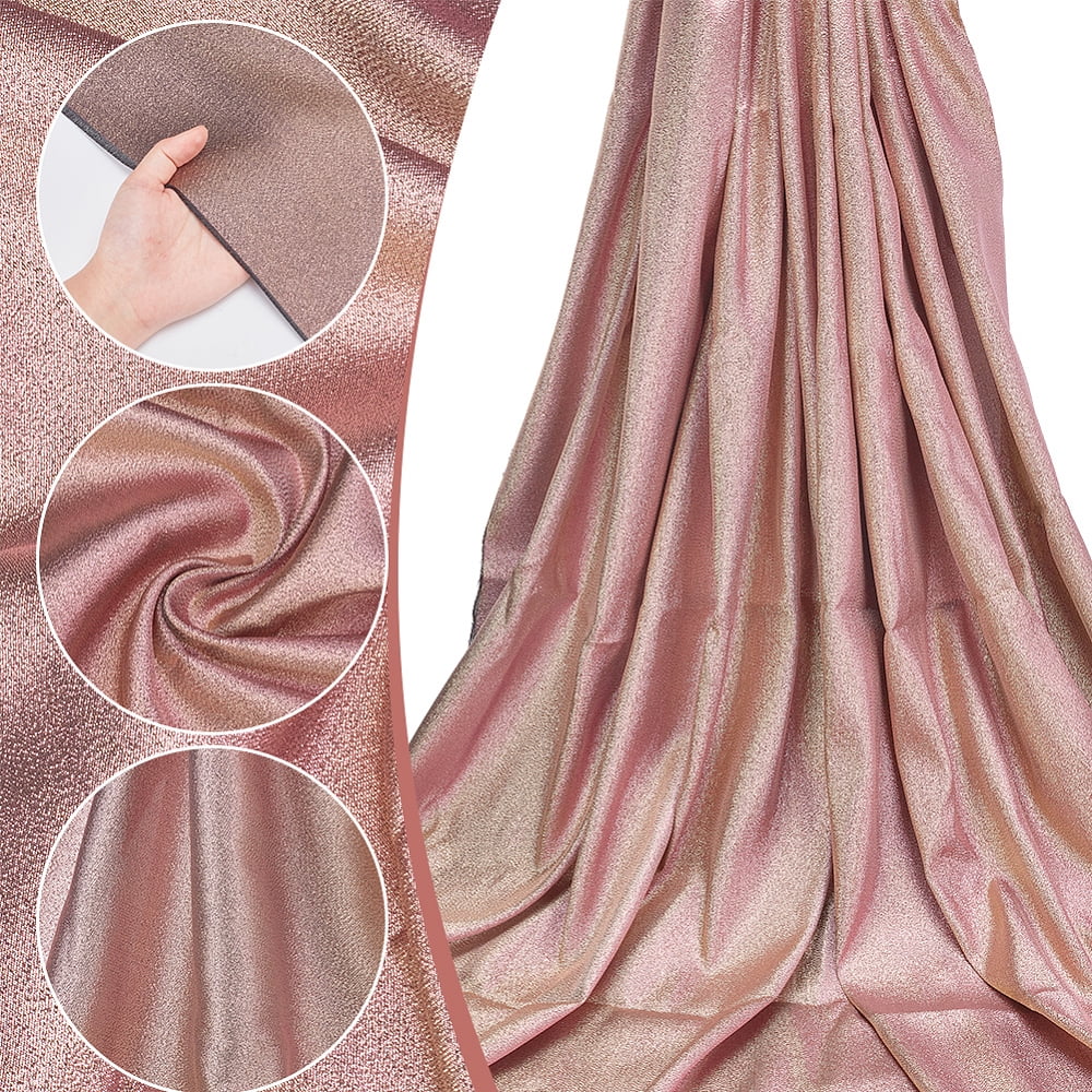 1pc 2.2 Yards Rose Brown Iridescent Fabric Metallic 60Inch color Changing Polyester Fabric Shimmer Sewing Holograhic Fabric Sparkle Fabric Accessories for Wedding Dress Decoration Crafts