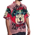 thumbnail image 2 of Valentine's Day Font Men's Short Sleeve Printed Button Down Hawaiian Beach Shirts, 2 of 6