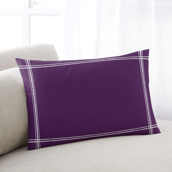 Pure Dark Purple Queen Pillow Covers, Simple Solid Color Soft Breathable Throw Pillow Cases with Invisible Zipper, Decorative Pillowcase Pillows Protectors for Sofa Bed Chair 20"x30"