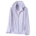 thumbnail image 2 of Frostluinai Women's UPF 50 Hoodie Lightweight SPF UV Protection Jackets Long Sleeve Zip Up Solid Sun Shirts Breathable Sun Protection Wear, 2 of 3