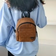thumbnail image 5 of Mini Cute Backpack Corduroy Backpack Purse Casual Daypack for Women Travel Satchel Rucksack Cute Shoulder Bag, 5 of 6