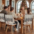 thumbnail image 5 of Merry Christmas Chair Covers Set of 8 Grey Snowman Squirrel Pine Tree Snowflake Chair Back Covers Stretch Removable Washable Slipcovers Protector for Dining Room Kitchen Party Decor, 5 of 5