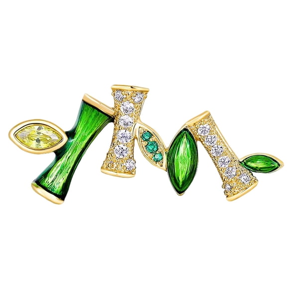 Broche de moda, joyería para mujer, broche en bambú con cristal, elegante broche , para fiesta, suministros diarios, regalo Zulema Broche