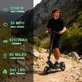 thumbnail image 3 of ZU06 1200W Electric Scooter Adults Up to 35 MPH, 52V/20Ah Battery 50 Miles Long Range, NFC Smart Unlock & Dual Disc Brakes, 10" All-Terrain Tires Folding Commuting E Scooter for Adult, 3 of 11
