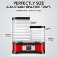 thumbnail image 6 of Qhomic Food Dehydrator Machine 8 Trays Professional Electric Multi-Tier Food Preserver for Jerky Maker/Fruit/Vegetable Dryer(Red）, 6 of 9