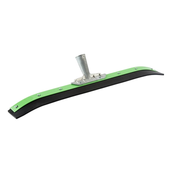 Restaurantware-SQUEEGEE ONLY: Clean Tek Professional 35.83 Inch Curved Floor Squeegee, 1 Broom With Rubber Blade - Handle Sold Separately, Heavy-Duty, Green Steel Wiper For Floor