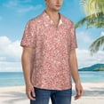 thumbnail image 6 of Uemuo Rose Gold Pink Glitter Printed Regular Fit Short Sleeve Casual Hawaiian Shirt for Men,Aloha shirt,Tropical shirt,Floral print shirt,Vacation Beach shirt-3X-Large, 6 of 9